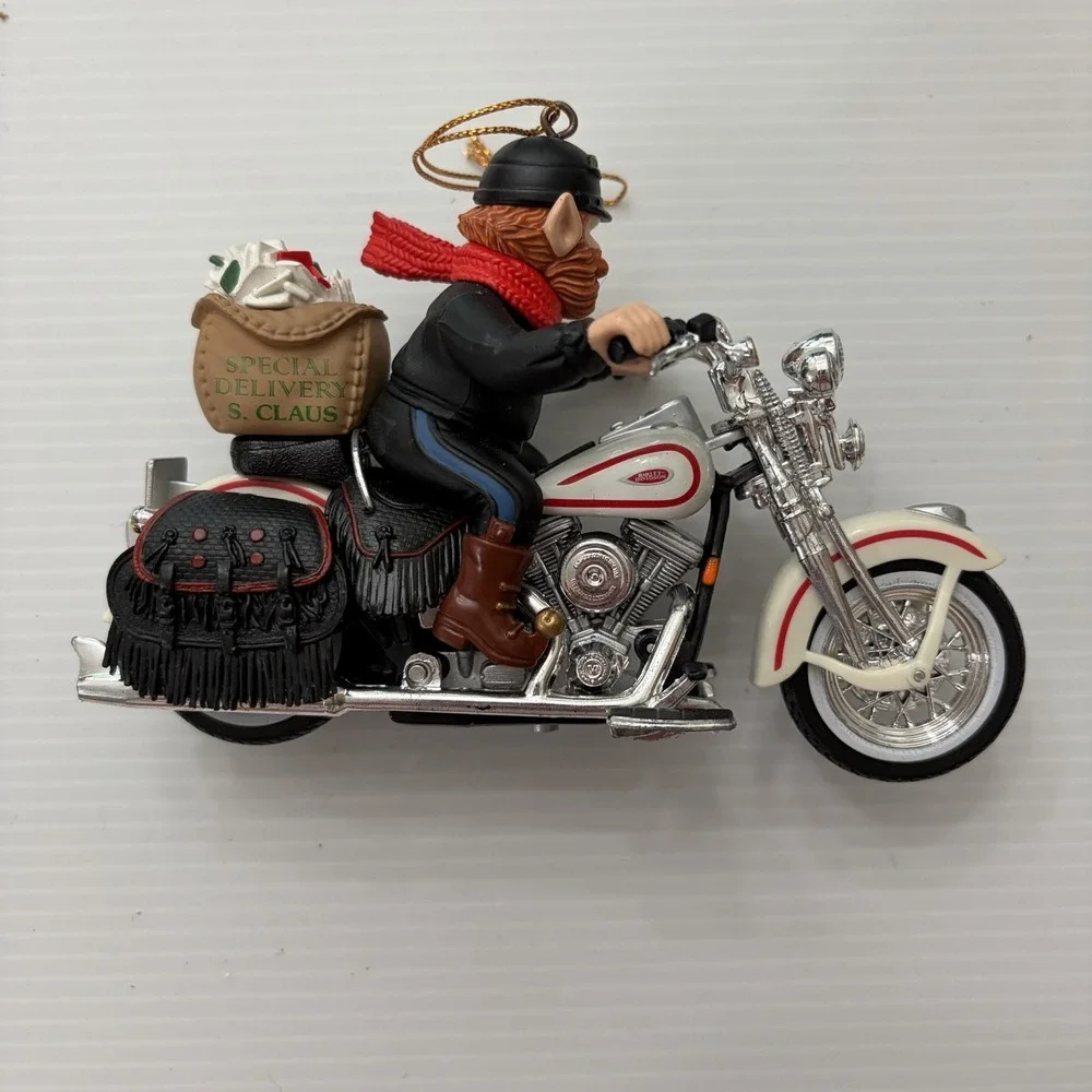 2998 Harley Davidson Special Delivery Elf Christmas Ornament Motorcycle Santa